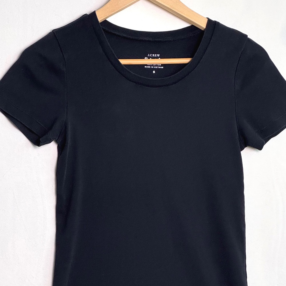 J.Crew Perfect Fit Short Sleeve T-Shirt Black Cotton Crewneck Small